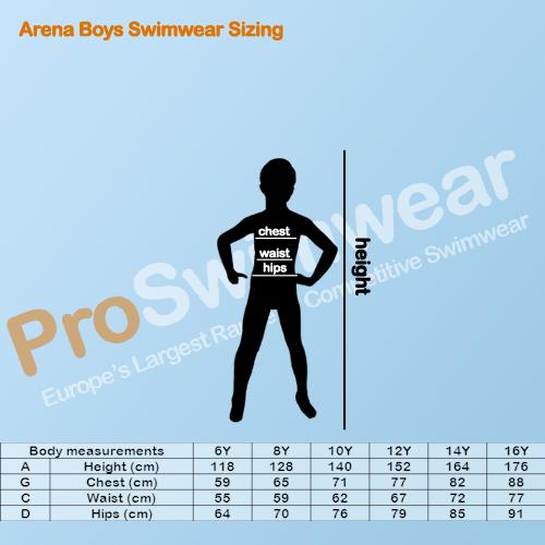 Arena Boy's Swimwear Sizing Guide