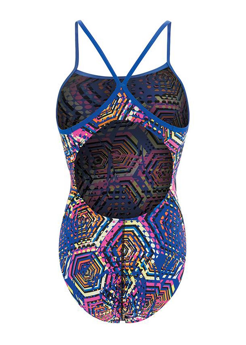 Dolfin Girls Reliance Hive V-Back Swimsuit - Multi Royal