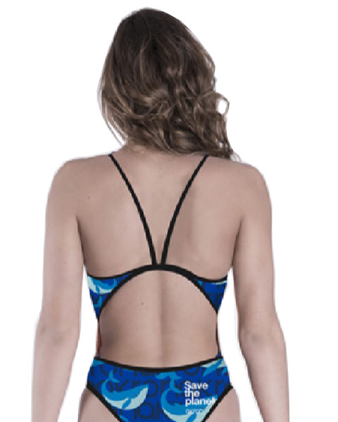 Akron Save The Whale Thin Strap Swimsuit - Blue