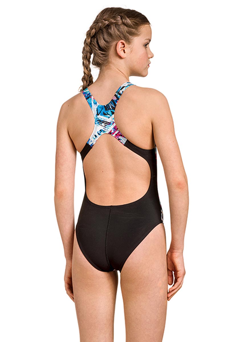 Aquafeel Girl's Colour Quake Swimsuit - White / Blue