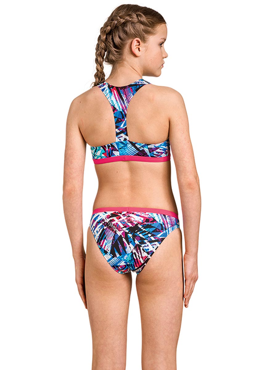 Aquafeel Girl's Colour Quake Racerback Swim Bikini - White / Blue