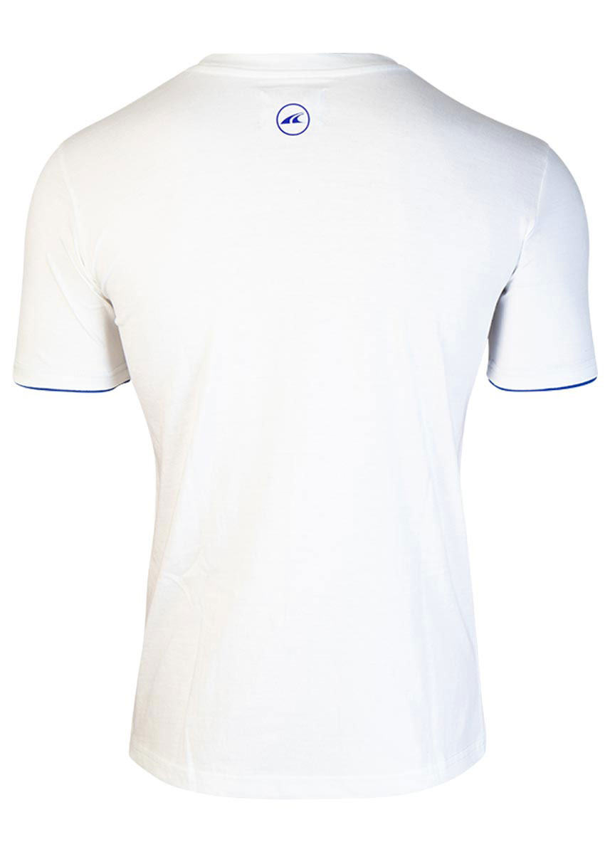 Akron New Orleans Cotton T-shirt - White / Navy Blue