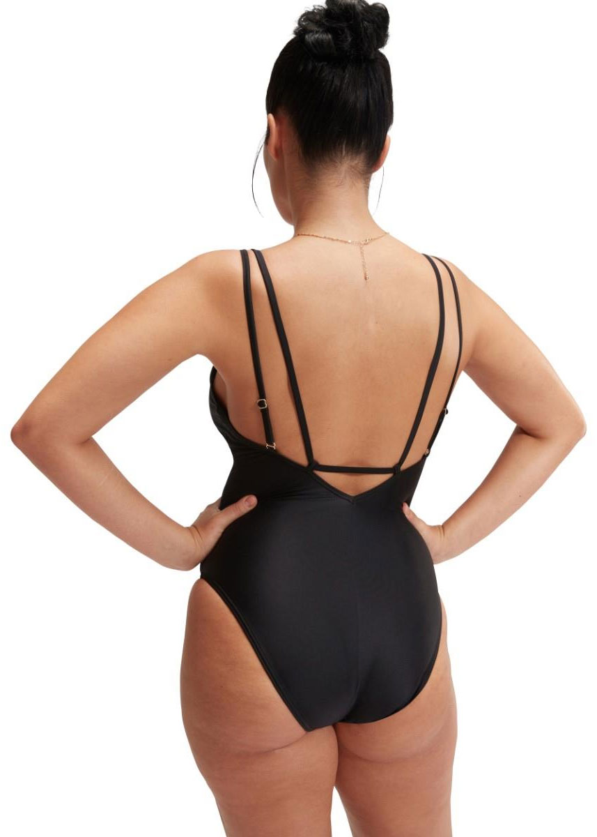Speedo Shaping Strappy Swimsuit - Black