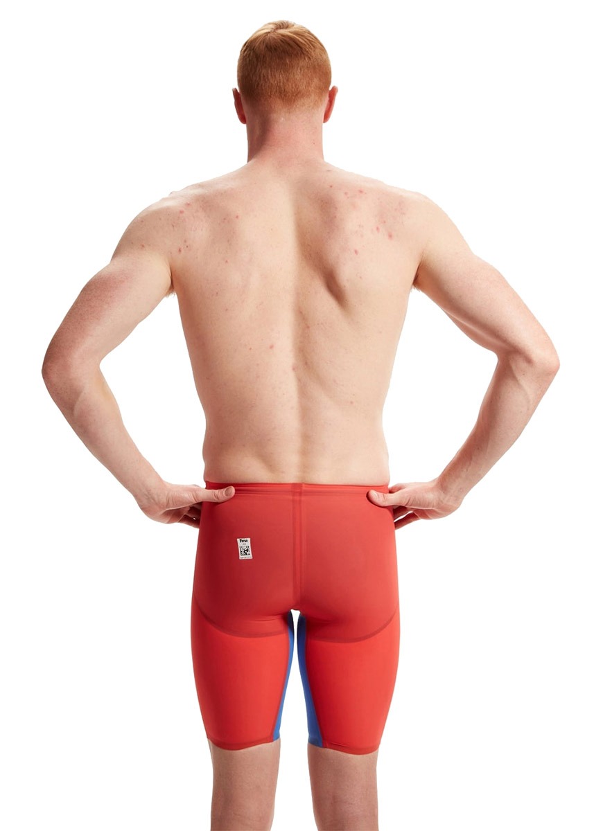  Speedo Fastskin LZR Pure Valor 2.0 High Waisted Jammer - Flame Red / Cobalt Pop 