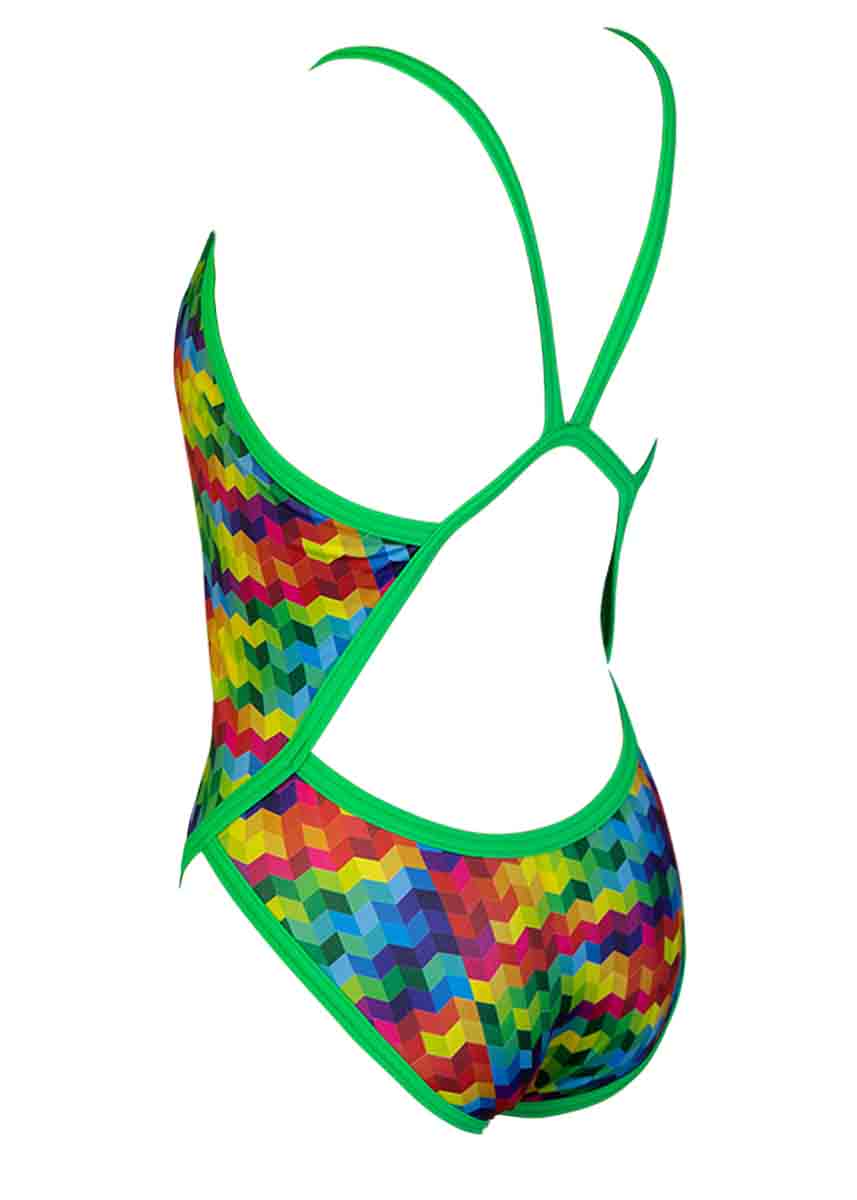 Turbo Girl's Colourful Swimsuit - Multicoloured