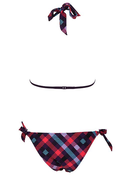 Arena Checks Triangle Bikini Purple/Plum