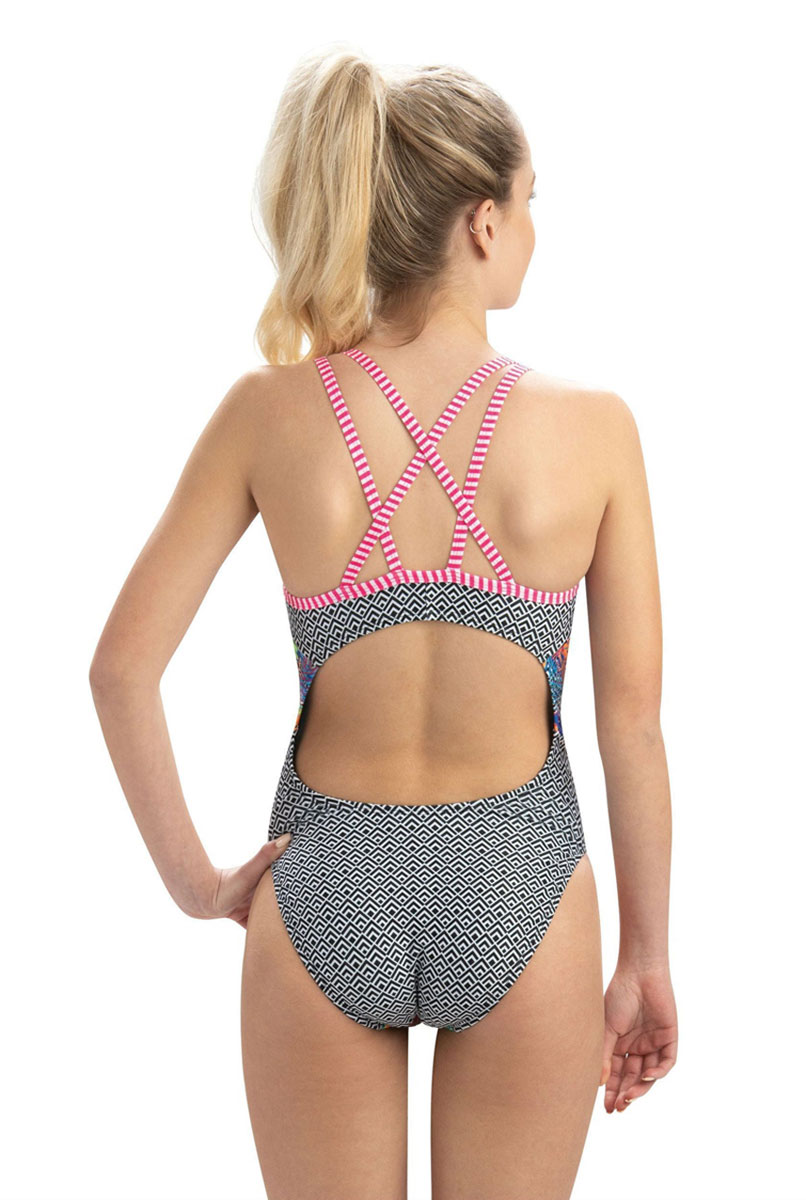 Uglies Hyper Tropic Double Strap Keyhole Back Swimsuit