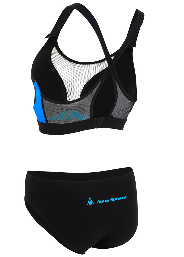 Aquasphere Girls Kuma Swim Bikini - Black / Blue