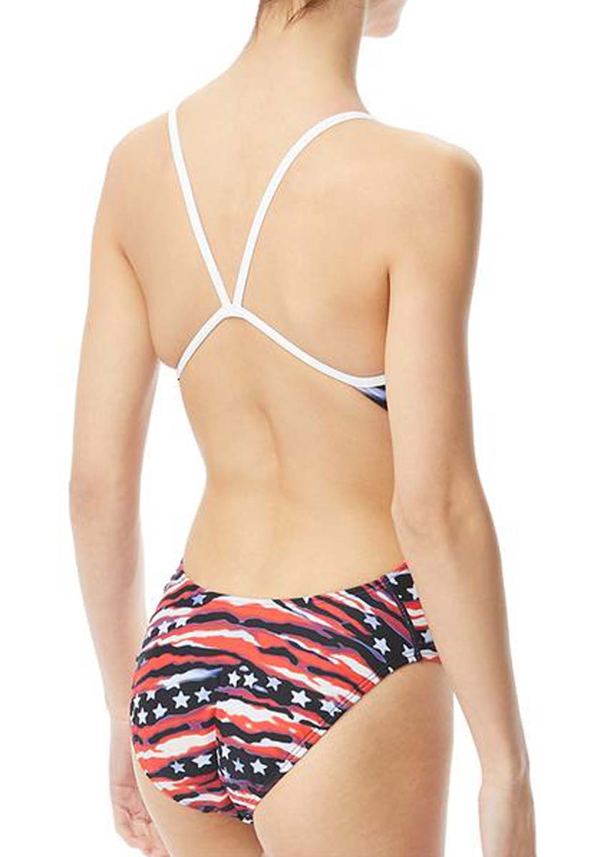 TYR All American Cutoutfit Swimsuit - Red/White/Blue