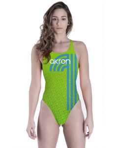 Akron Women's Adi One Swimsuit - Green / Blue