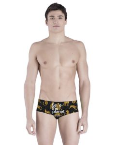 Akron Men's Save The Leopard 14cm Trainer Swim Trunk - Black / Yellow