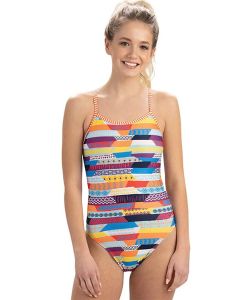 Uglies Girls Stripe Life Double Strap Back Swimsuit