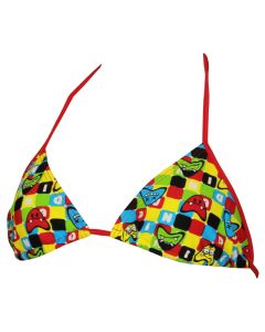 Diana Womens Twin Tri Bikini Top - Multicoloured / Red