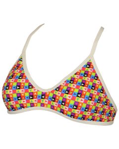 Diana Womens Twin Bra Bikini Top - Multicoloured / White