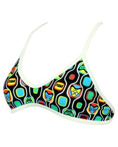 Diana Womens Twin Bra Bikini Top - Black / White