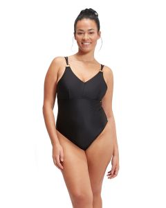 Speedo Shaping Strappy Swimsuit - Black