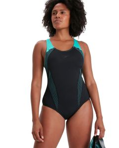 Speedo Plastisol Laneback Swimsuit - Black