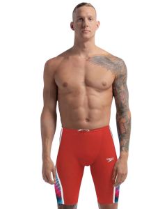 Speedo Fastskin LZR Pure Intent 2.0 High Waist Jammer - Flame Red / Picton Blue 
