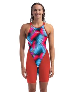 Speedo Fastskin LZR Pure Valor 2.0 Closedback Kneeskin - Flame Red / Picton Blue 
