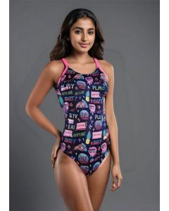 Turbo Love Pizza Swimsuit - Pink