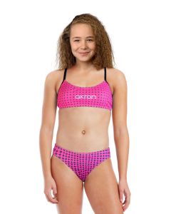 Akron Girls Bells Swim Bikini - Fuscia / Green