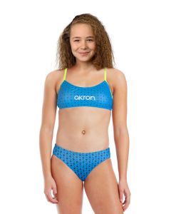 Akron Girls Bells Swim Bikini - Sky Blue / Yellow
