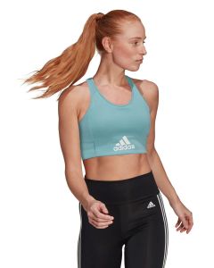 Adidas Women's Aeroready Designed 2 Move Logo Padded Sports Bra Top - Mint 