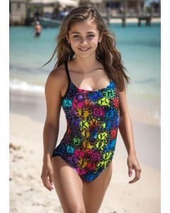 Aquarapid Girls Sirio Alphabet Foiled Swimsuit Aquarapid Girls Sirio Alphabet Foiled Swimsuit