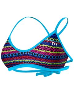 TYR Morocco Mojave Tieback Swim Bikini Top - Blue