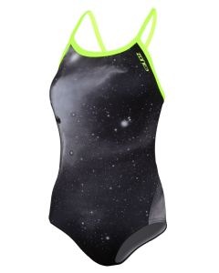 Zone3 Women's Cosmic Bound Back Costume - Grey / Fluro Yellow