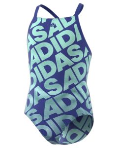 Adidas Girl's Pro Graphic Swimsuit- Active Blue