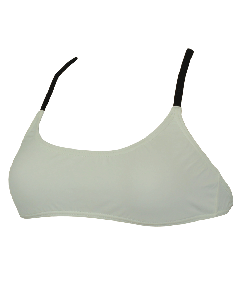 Diana Womens Twin Stripe Bikini Top - White Front