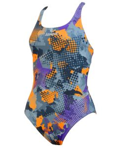 Jaked Womens Teknocamou One-Piece Swimsuit - Purple