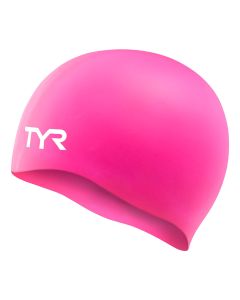 TYR Silicone Wrinkle-Free Swim Cap - Fl Pink