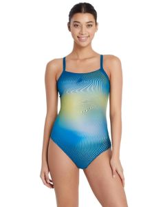 Aquasphere Womens Essential Tie Back Swimsuit - Lightning Wave