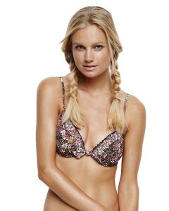 Azura Endless Summer Moulded U/Wire Push Up Top - Coral 
