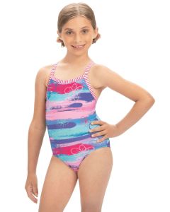 Uglies Girl's Surfs Up Print Keyhole Swimsuit