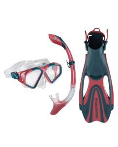 US Divers Cozumel Snorkelling Set - Coral / Navy Blue