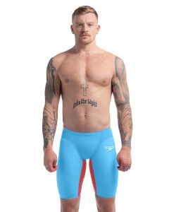 Speedo Fastskin LZR Pure Valor 2.0 High Waisted Jammer - Picton Blue / Flame Red