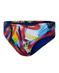 Speedo Boys 6.5cm Digital Allover Brief - Black / Red - Front view
