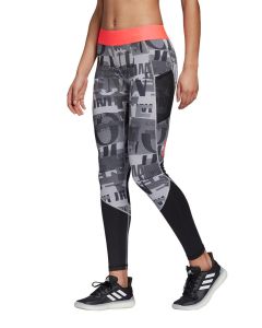 Adidas Alphaskin Tight - Glory Grey / Print / Signal Pink