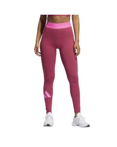 Adidas Women's Techfit Life Mid-rise Badge Of Sport Long Tights - Pink