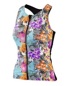 Beco Regular Fit BEsuit Tankini Swimsuit Top C-Cup - Orange / Blue