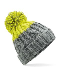 Beechfield Apres Beanie - Light Grey/Citron