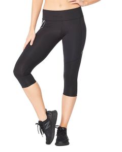 2XU Women's Aero Vent Mid-Rise Compression 3/4 Tights - Black / Silver Reflective