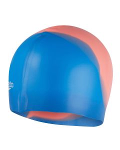 Speedo Multi Colour Silicone Cap - Bondi Blue/ Neon Fire