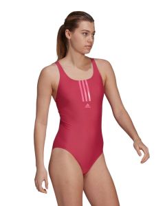 Adidas Women's SH3.RO Mid 3 Stripe Swimsuit - Pink