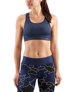 SKINS DNAmic Primary Womens Sports Bra - Navy Blue