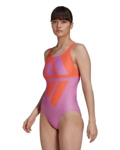 Adidas Womens 3 BARS Swimsuit - Pink