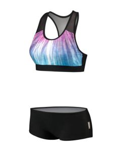 Beco Regular Fit Raceback Mesh Bikini - Black / Blue / Pink
